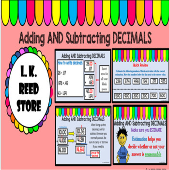 Preview of Add and Subtract Decimals (Distance Learning, Google Apps, Learning Activities)
