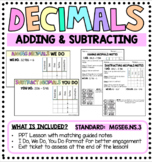 Add and Subtract Decimals Mini Lesson & Guided Notes