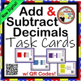 Decimals Add and Subtract Decimals Task Cards NOW Digital!
