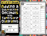4th Grade Tape / Strip Diagram Worksheets for Adding and S