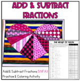 Add and Subtract Fractions 5th Grade Math Review for Valen