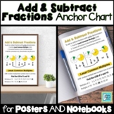 Add and Subtract Fractions Anchor Chart for Interactive No