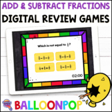 4th Grade Adding & Subtracting Fractions Digital Math Revi