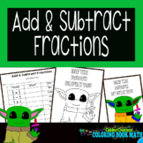 Add and Subtract Fractions Coloring Book Math