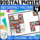 Add and Subtract Fractions Digital Puzzles {4.NF.3} 4th Gr