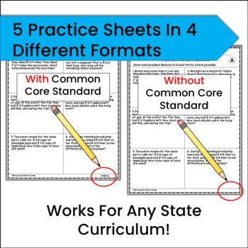 Add And Subtract Fractions Like Denominators 4Th Grade | Tpt