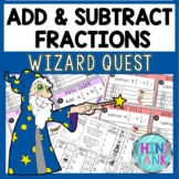 Add and Subtract Fractions Math Quest Game