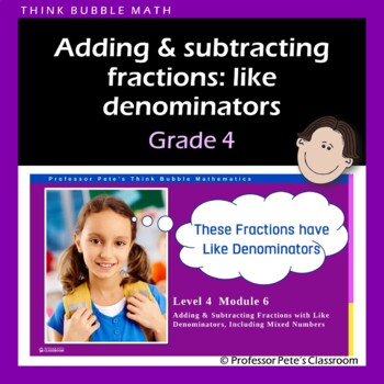 Preview of Add and Subtract Fractions, Mixed Numbers, Like Denominators PPT TBM (US)