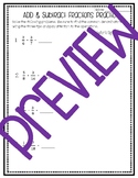 Add and Subtract Fractions Practice Worksheet