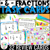 Add and Subtract Fractions Task Cards & Game Math Review
