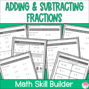 adding and subtracting fractions worksheet teaching resources tpt