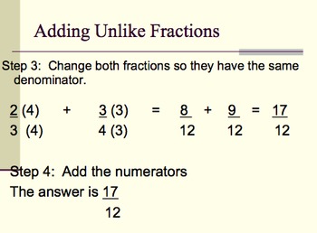 Preview of Add and Subtract Fractions and Find the Least Common Denominator