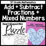 Add and Subtract Fractions and Mixed Numbers - Valentine's