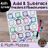Add and Subtract Fractions and Mixed Numbers Math Maze Wor