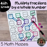 Multiplying Fractions by a Whole Number Math Maze Workshee