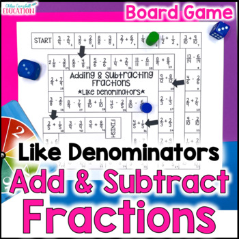 Preview of Adding and Subtracting Fractions with Like Denominators Game - Fraction Games