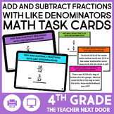 4th Grade Add and Subtract Fractions with Like Denominator