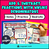 Add and Subtract Fractions with Unlike Denominators Guided