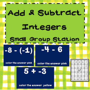 Preview of Integer BINGO - Add and Subtract Integers Independent Station TEKS 6.3D