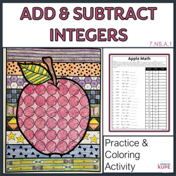 Preview of Add and Subtract Integers Fall Coloring
