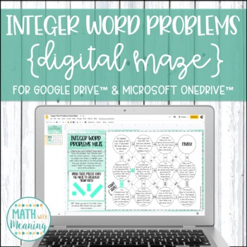 Preview of Add and Subtract Integers Word Problems DIGITAL Maze Activity for Google Drive
