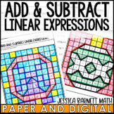 Add and Subtract Linear Expressions Activity Coloring Work