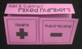 Add and Subtract Mixed Numbers Foldable Notes - Fully Editable