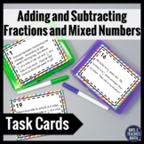 Mixed Numbers Word Problem Task Cards:  Add and Subtract