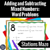Mixed Numbers Word Problems Activity: Add and Subtract
