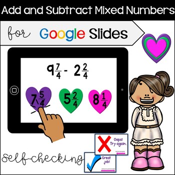Preview of Add and Subtract Mixed Numbers with Like Denominators for Google Slides