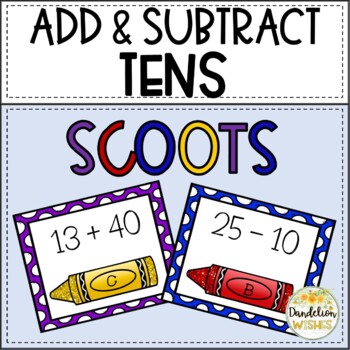 Preview of Add and Subtract Multiples of Ten SCOOT Games