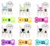 Dog Math! Add and Subtract Within Twenty. Help the dogs fi