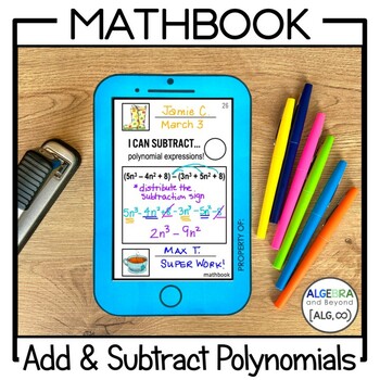 Preview of Add and Subtract Polynomial Expressions Review Activity | Mathbook