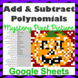 Add and Subtract Polynomials Fall Mystery Picture Pixel Ac