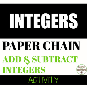 Preview of Integers Activity Paper Chain