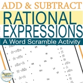 Add and Subtract Rational Expressions Mystery SELF-CHECK, 