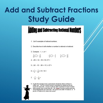 Preview of Add and Subtract Rational Numbers Study Guide