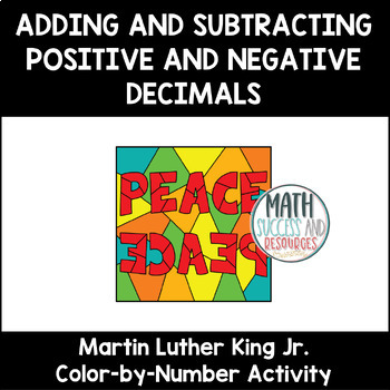 Preview of Add and Subtract Rational Numbers with Decimals Martin Luther King Activity