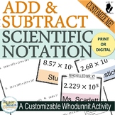 Add and Subtract Scientific Notation Customizable Mystery 