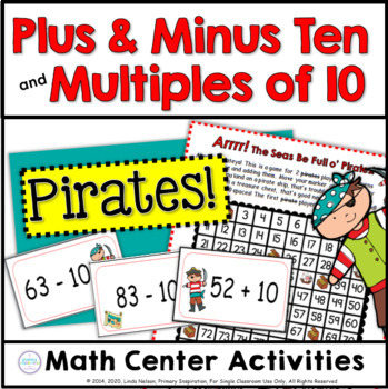 Preview of Add and Subtract Ten and Multiples of Ten - Pirate Mental Math Games