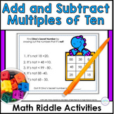 Add & Subtract Tens - Place Value Task Cards for 1st Grade