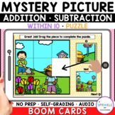 Add and Subtract Within 10 • Mystery Picture Puzzle - Boom Cards