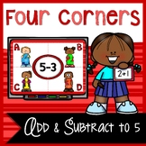 Add and Subtract Within 5: 4 Corners Game