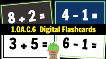 Preview of Add and Subtract Within Ten Review Digital Flashcards 230 Total Slides 1.OA.C.6