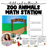 Add and Subtract Zoo Animals Math Station
