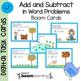Add and Subtract in Word Problems Boom Cards - Digital Task Cards