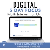 Add and Subtract to 100 on a Number Line 2nd Grade Digital
