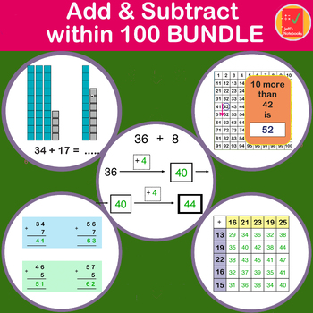 Preview of Add and Subtract within 100 - BUNDLE for 1st Grade