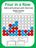 Add and Subtract with Decimals Math Center Game (Connect Four)