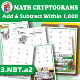 Add and Subtract within 1000 | Cryptogram Puzzles | 3rd Gr
